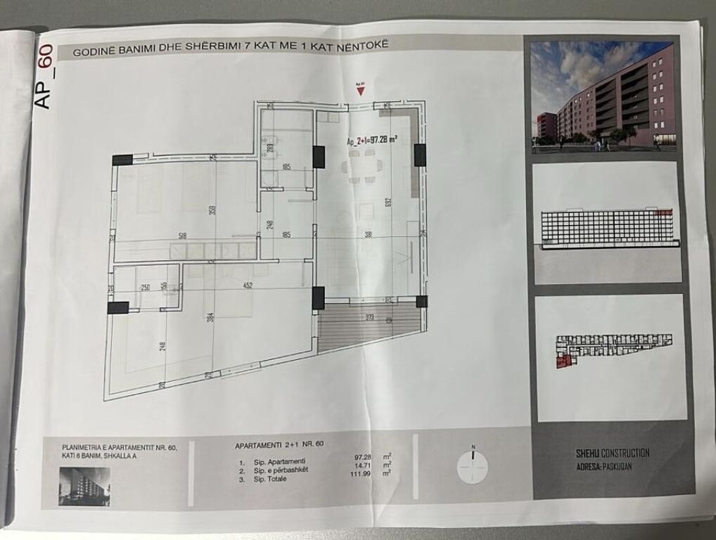 Shehu Construction, Paskuqan Appartamento 2+1 in vendita