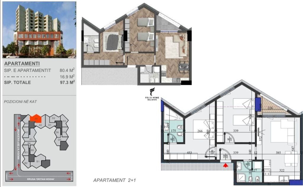 SHITET APARTAMENT 2+1 LAPRAKE 170.000 EURO FH-72380