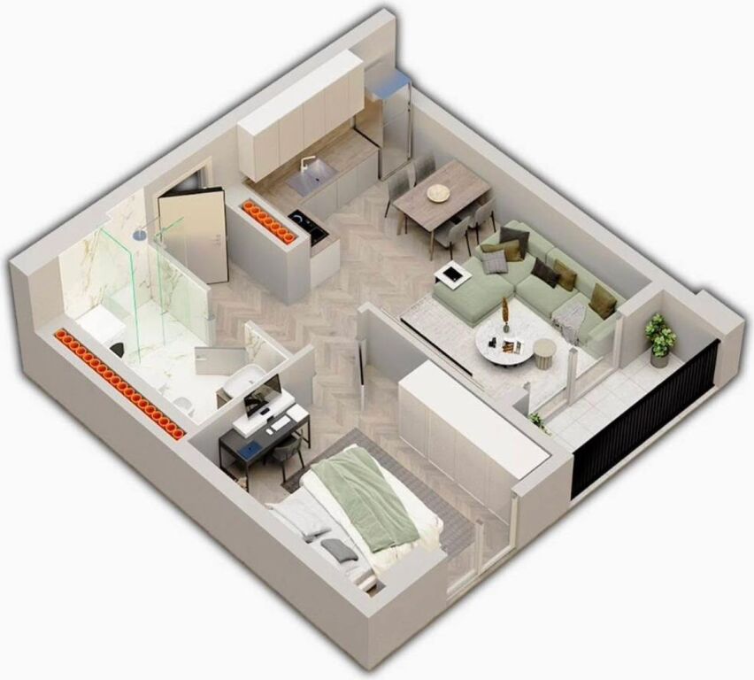 APARTAMENT NE SHITJE 1+1 TE UNIVERS CITY FAZE PERFUNDIMTARE