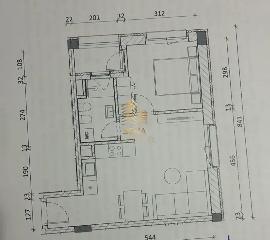 Shitet, Apartament 1+1+Blk, Ali Demi- Rezidenca Kadiu, 99.000 Euro