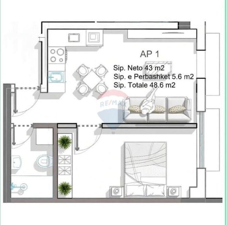 APPARTAMENTO 1+1 IN VENDITA A RADHIMË
