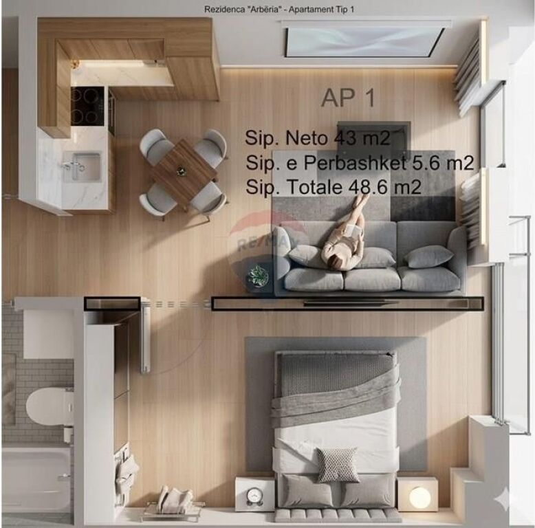 APPARTAMENTO 1+1 IN VENDITA A RADHIMË