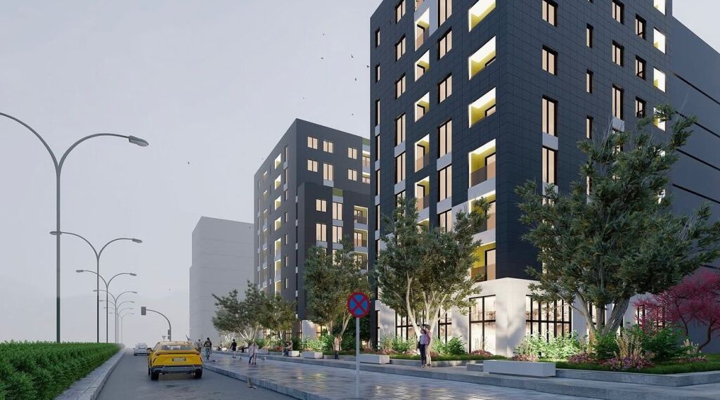😲 Shitet AP: 2+1+1Wc &amp; Ballkon📍(Ish Shqiponja ) 🔵 Kompleksi Tirana Entry III 🔵85 m² 🔆 119K 🔥 Planimetri Jug - Perëndim 💥