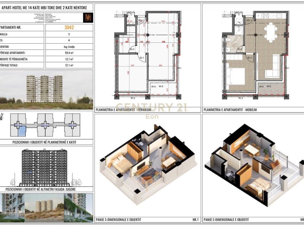 IN VENDITA APPARTAMENTO 1+1, THREE GARDENS RESIDENCE QERRET!
