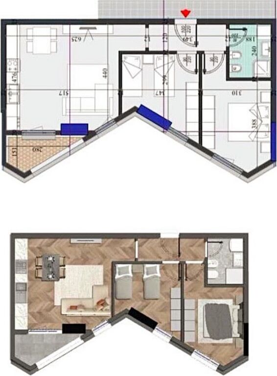 Shitet Apartament 2+1 Colonnade Residence📍Zogu i Zi, rruga Dritan Hoxha