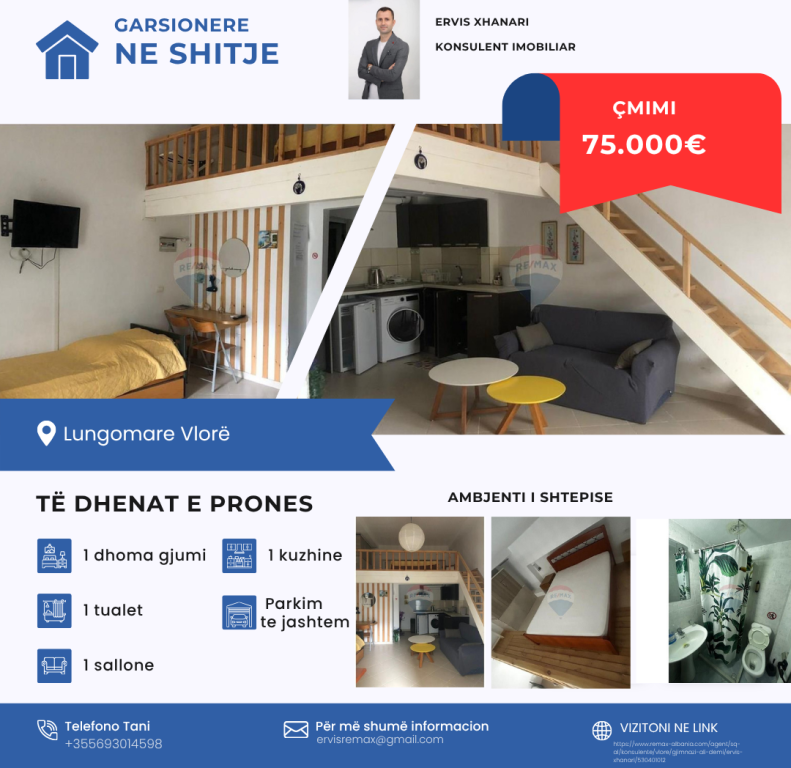 DUPLEKS NË SHITJE – LUNGOMARE, VLORË 🏡✨