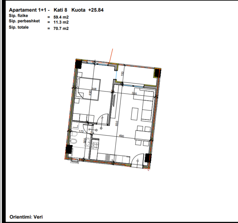 Në shitje | Apartament 1+1 te Aluna Residence, Paskuqan