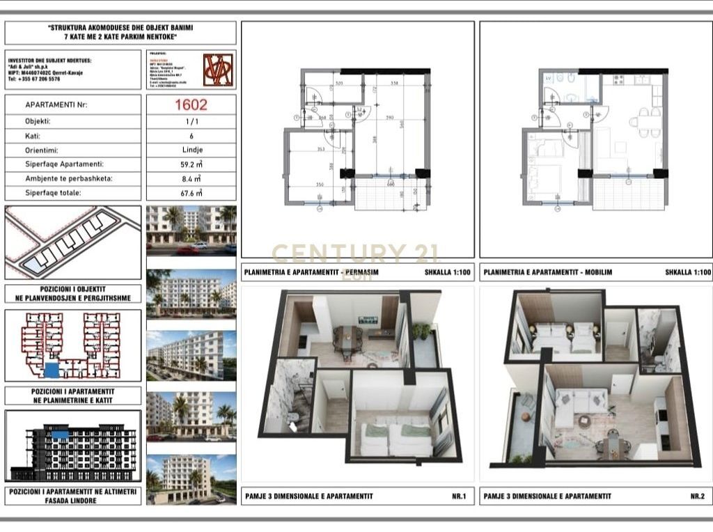 Shitet apartament 1+1 në Rezidencën "Blue Horizon" , Qerret – Pagesë me Këste !