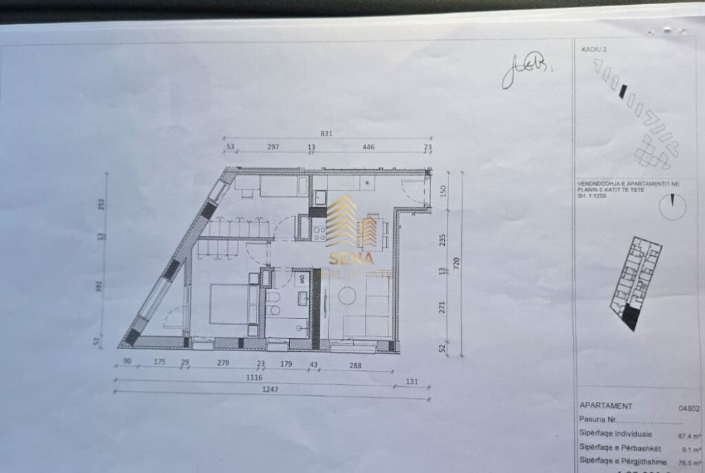 Shitet, Okazion Apartament 2+1+Blk, Ali Demi- Rezidenca Kadiu, 110.900 Euro