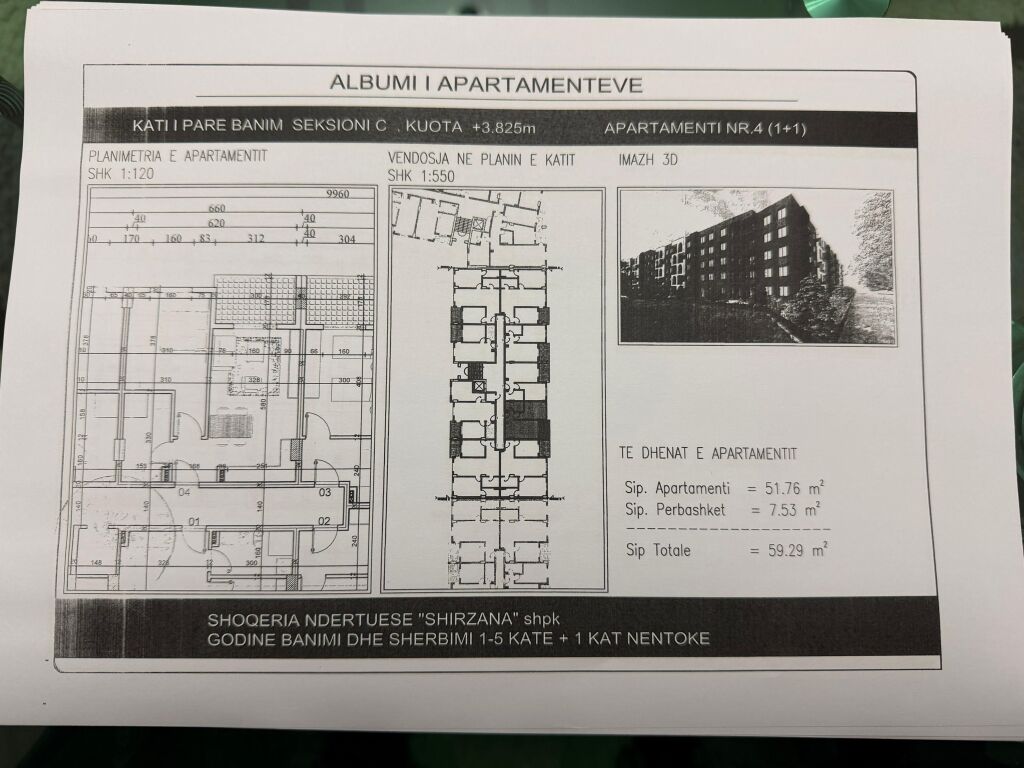 SHITET APARTAMENT 1+1 - PASKUQAN , TIRANE