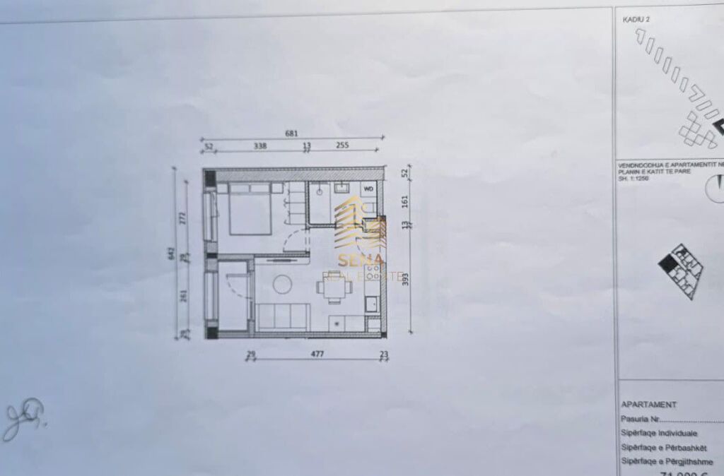 Shitet, Okazion Apartament 1+1+Blk, Ali Demi- Rezidenca Kadiu, 73.500 Euro