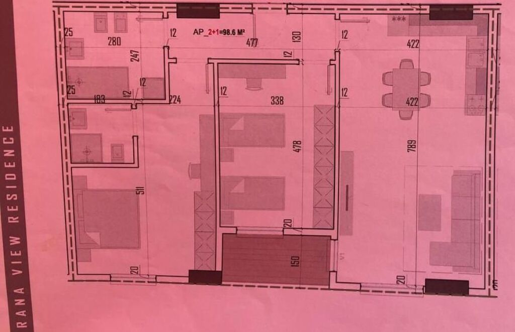 SHITET: 2+1+2wc📍Paskuqan (Tirana View Residence) - 🔥Pagese me Keste🔥 - 145,000€ - Sp.116m² - Kt.2 || Akses i lehte Buze Unazes🚀