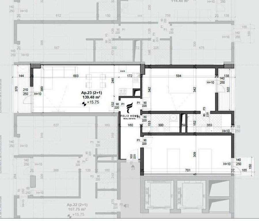 FOR SALE APARTMENT 2+1 AVIATION FIELD 20,300,000 LEKE FH-73362
