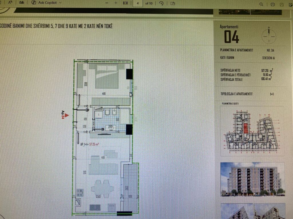 Shitet Apartament 1+1+Ballkon Kamëz Bathore