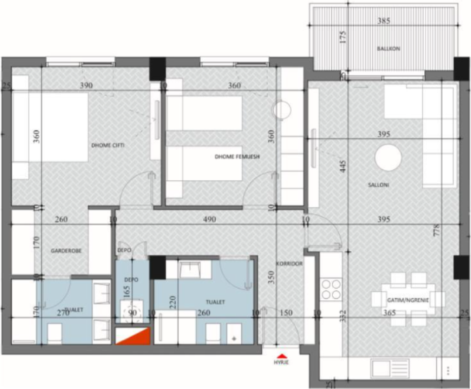 Appartamento 2+1 in Vendita presso Diellon Apartments 2 – Paskuqan