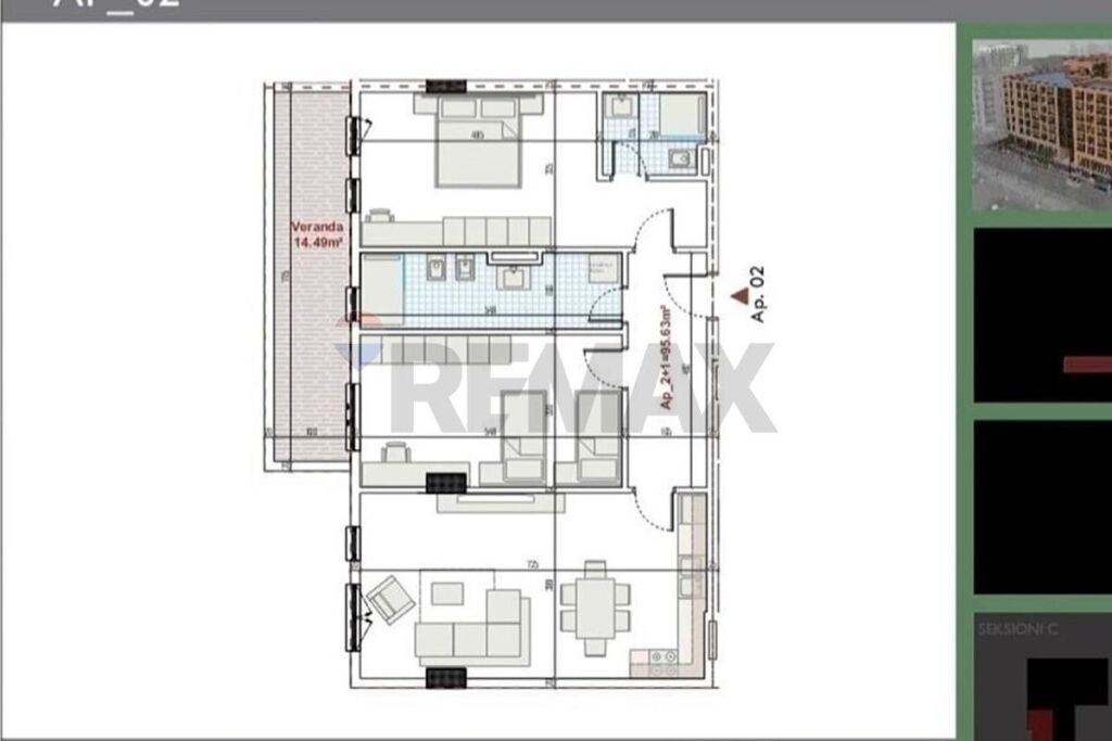 Apartament 2+1 për shitje tek Residenca Ringside