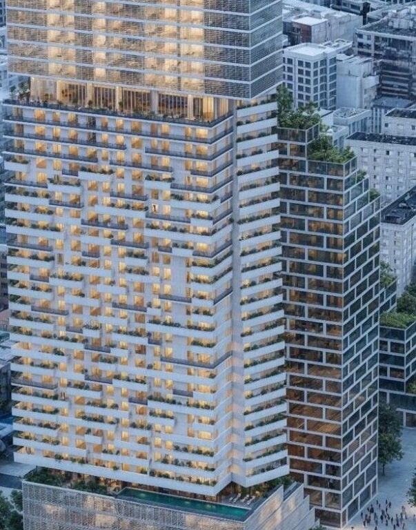 ▫️Apartment 1+1 for sale in one of the most prestigious towers in Tirana, part of The Fourty Four Tower.