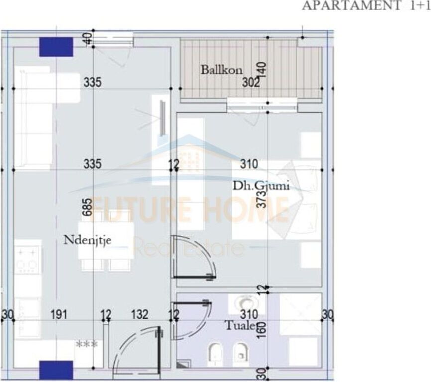Shitet, Apartament 1+1, Tirana Entry 2, Tiranë