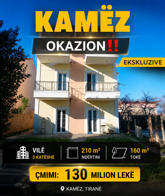 ESCLUSIVO!  VILLA DI 3 PIANI A KAMEZ IN VENDITA!