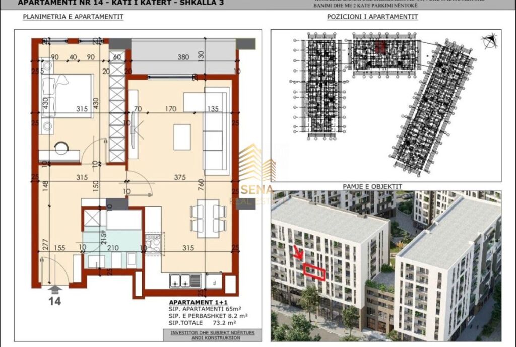 Shitet, Apartament 1+1+blk, Kinostudio, 135.000 Euro