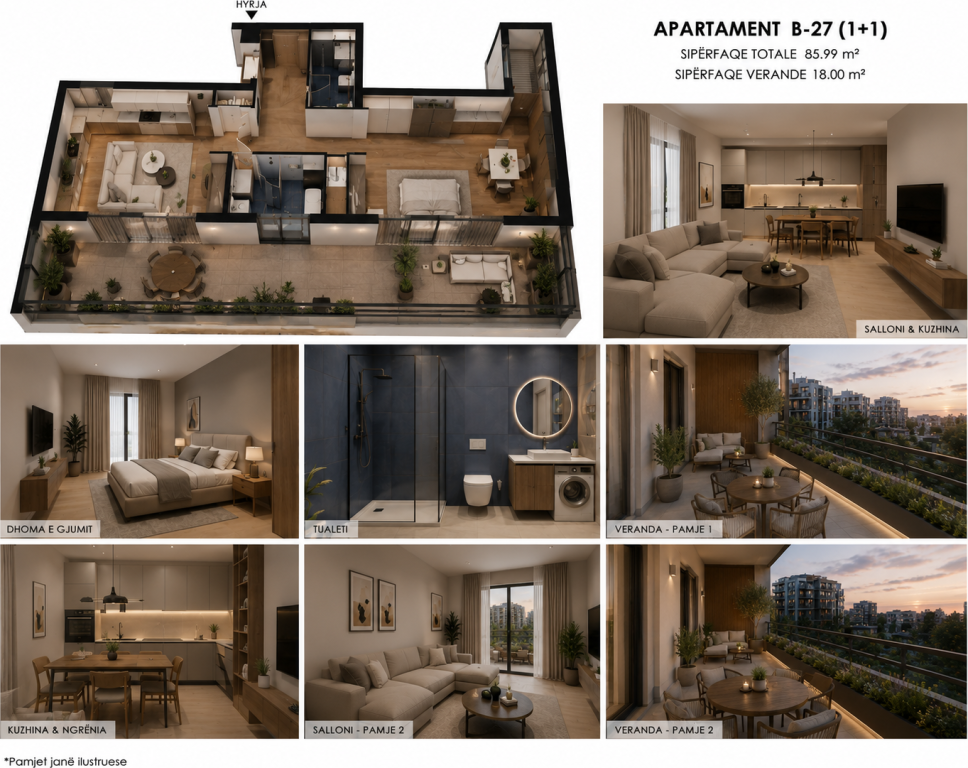 * Apartment 1+1 | Ali Demi – Bajram Curri Boulevard