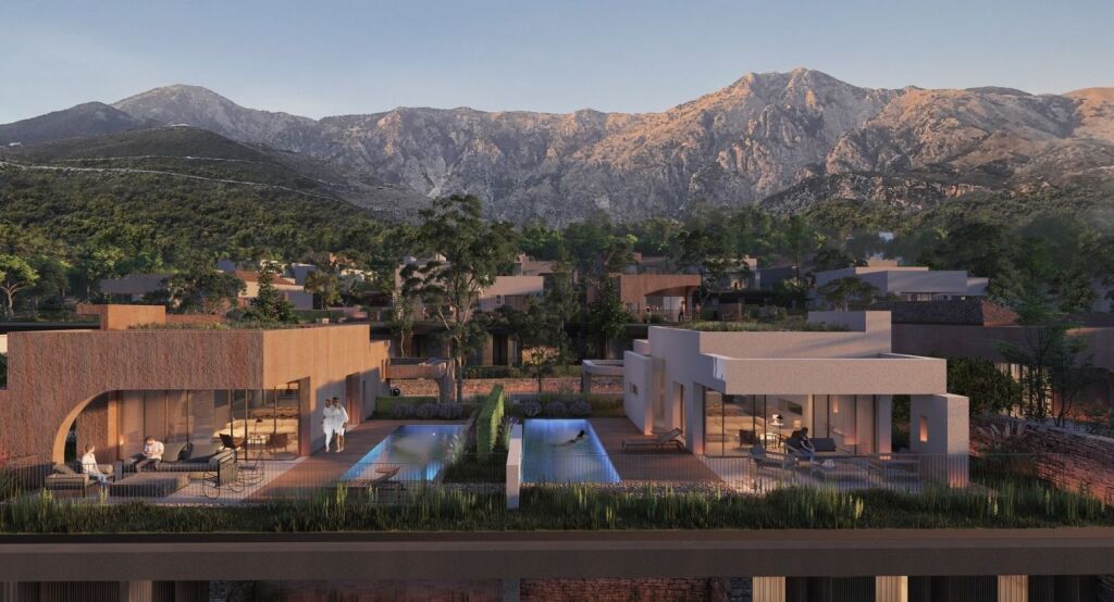 Twin villa with pool for sale in green coast