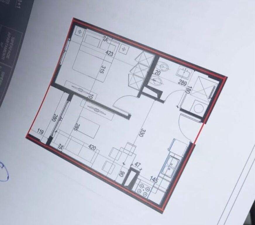 Shitet Apartament 1+1  Adresa : Univers City  Kati 5 cmimi 80.000€