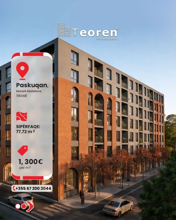Shitet apartament 1+1, Monark Residence ,Paskuqan