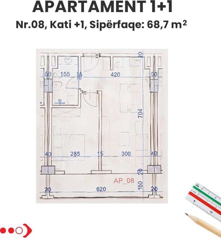 Shitet apartament 1+1 ,Golem , Durres