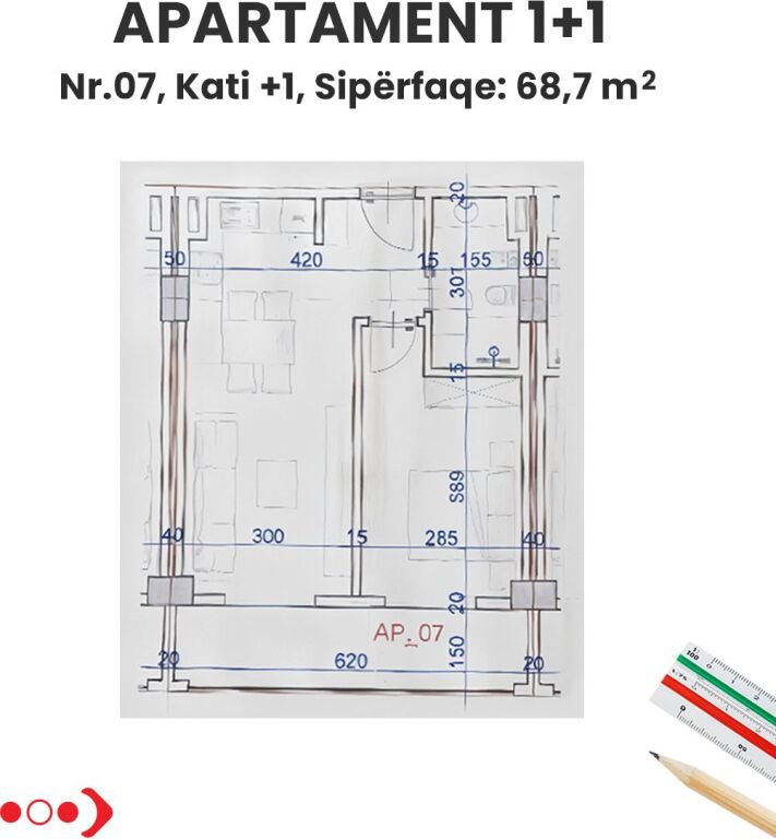 Shitet apartament 1+1 ,Golem , Durres
