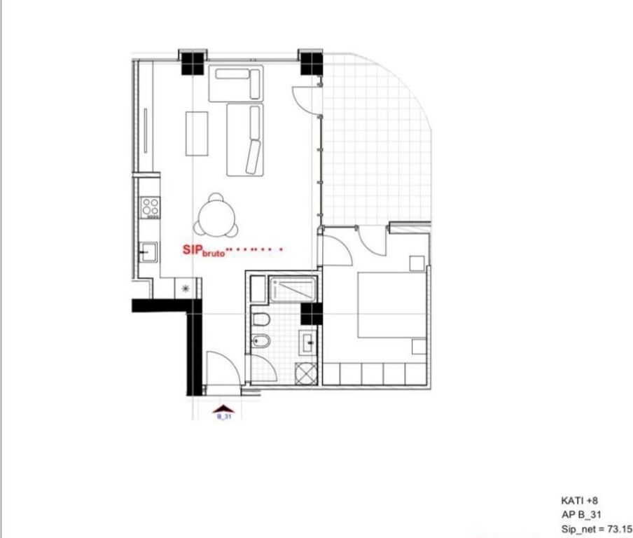 Shitje | Apartament 1 + 1 | River Park Residence | 94920 €