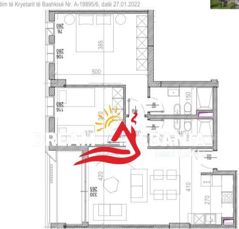 Apartament 2+1+2 Ne Shitje Te River Side Residence (ID 41212234)
