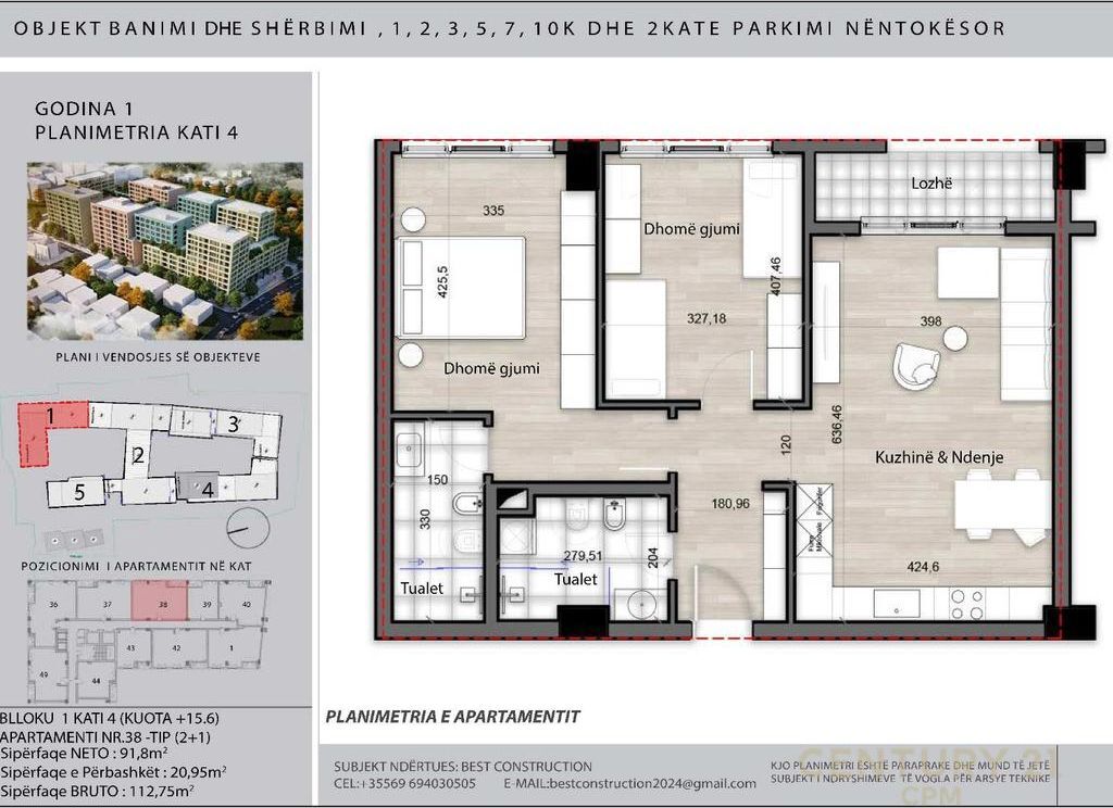 Apartament 2+1 per shitje tek Splendor Residence!