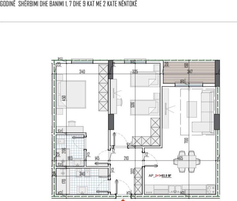* apartament 2+1 ne *Paskuqan*