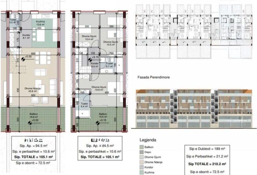 Duplex Apartment 3+1 for Sale in Porto Lalzi