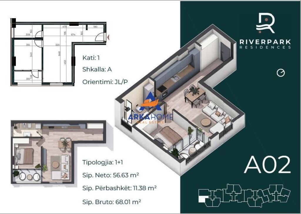 SHITET APARTAMENT 1+1 "KOMPLEKSI RIVER PARK" CMIMI I DISKUTUESHEM