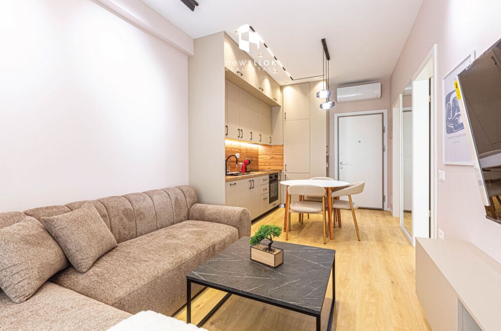 For Rent: 🏡 The Most Luxury 1+1 Apartment in Kadiu Residence - Ali Demi📍 100% Brand New | 50m², 7th Floor (P2026) Everything Brand New | 45,000 Lek/Month ✨