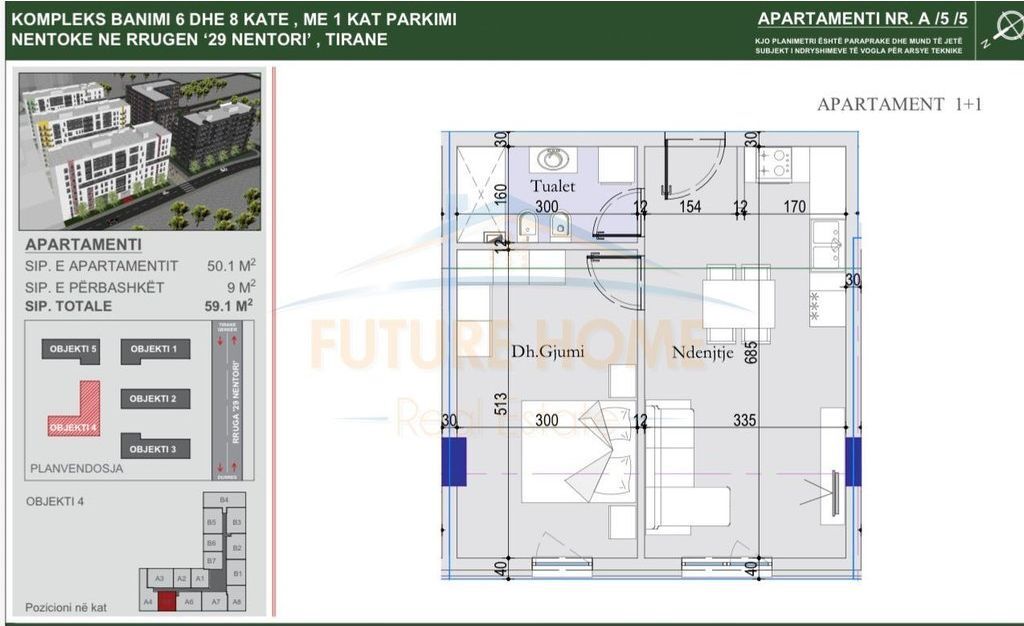 In vendita, Appartamento 1+1, Tirana Entry 2, Tirana.