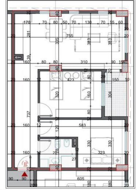Shitet Apartamenti 2+1 , Paskuqan ( Golden Hand ) ( pallati faze Suvatimi) 1450 euro per m2