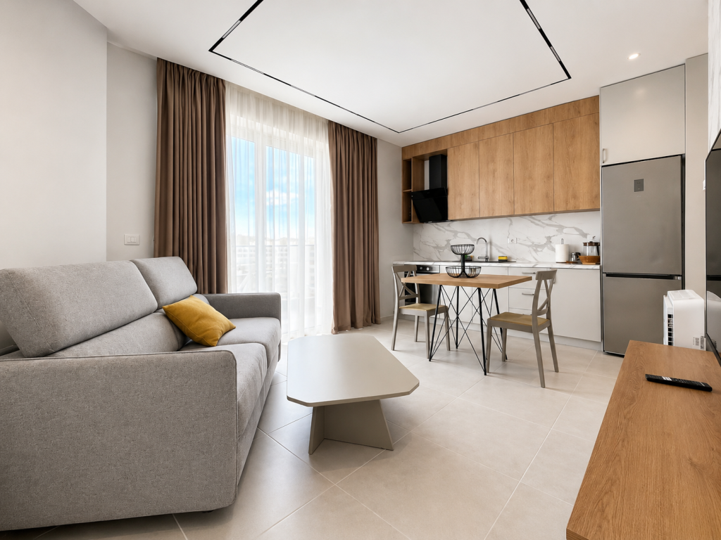 Shitet Apartament 2+1 i Mobiluar me Pamje Deti - Golem