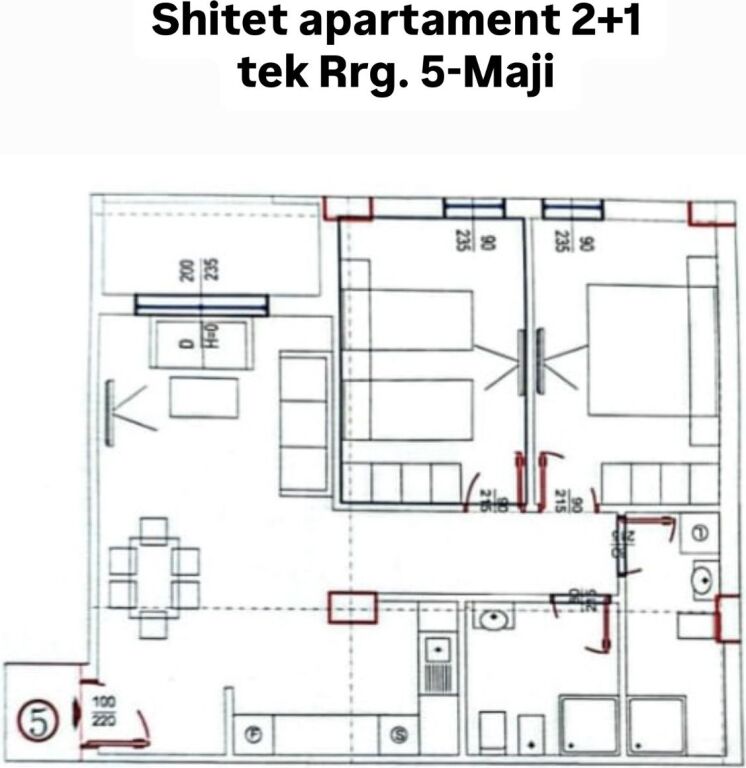 Apartment for sale at 5-Maji, Tirana