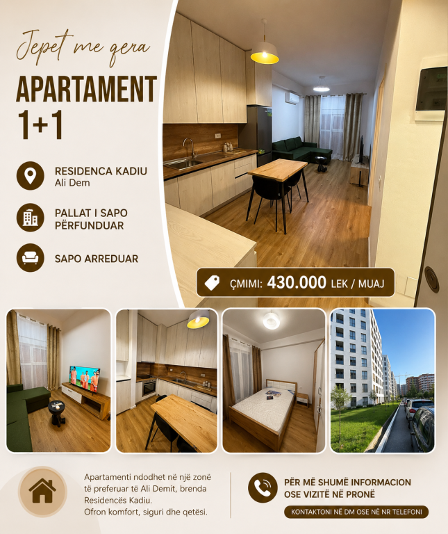 Affittasi appartamento 1+1 – Residenza Kadiu