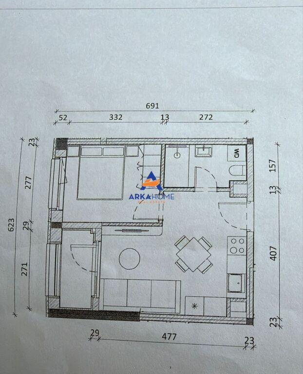 SHITET APARTAMENT 1+1+BALLKON "REZIDENCA KADIU,ALI DEM" 68000 EURO