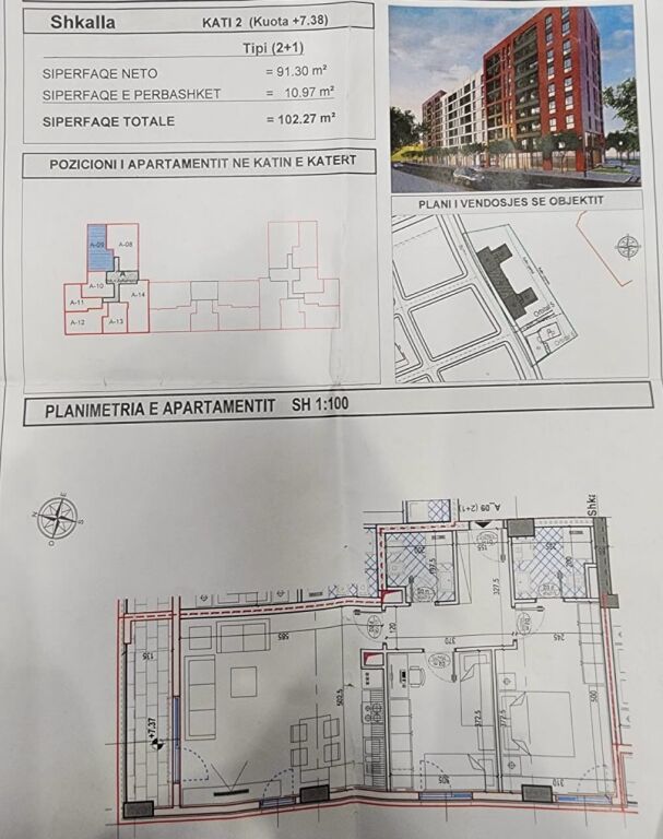 ✨ SHITET APARTAMENT 2+1 ✨ 
 📍 Bulevardi i Ri te Orbitali