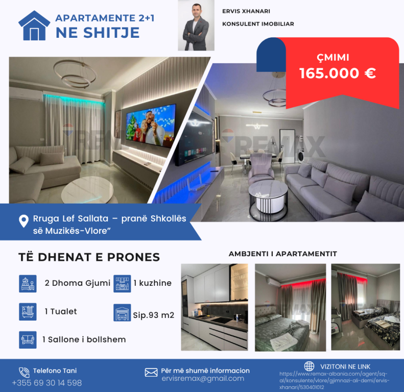 APARTAMENT 2+1 LUKSOZ NE SHITJE