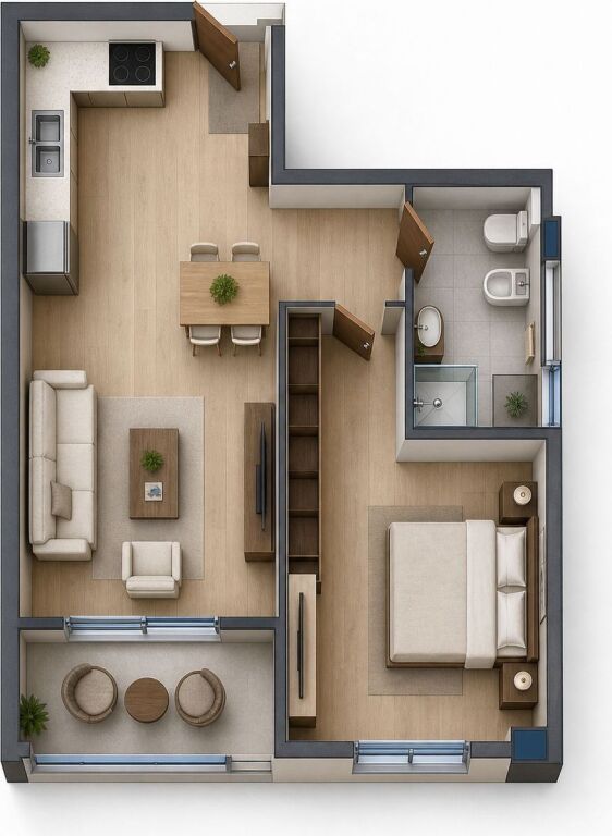 Shitet Apartament 1+1 – Rezidenca Oriental, Golem 🌴