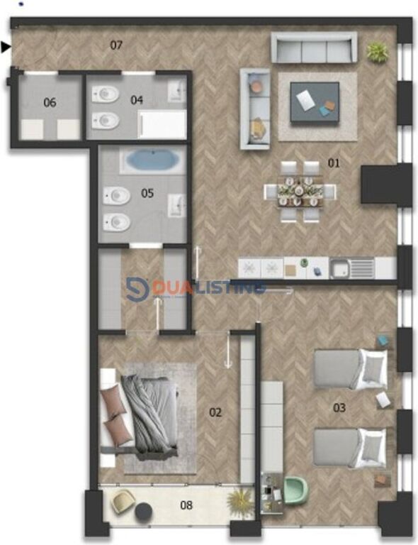 APARTAMENT 2+1+2 PER QIRA NE DOWNTOWN ONE - Kati 31