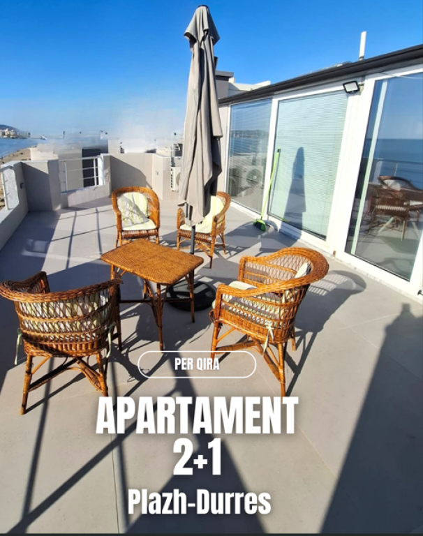 Jepet me qera apartament 2+1 -Vije e pare me detin  Plazg Durres