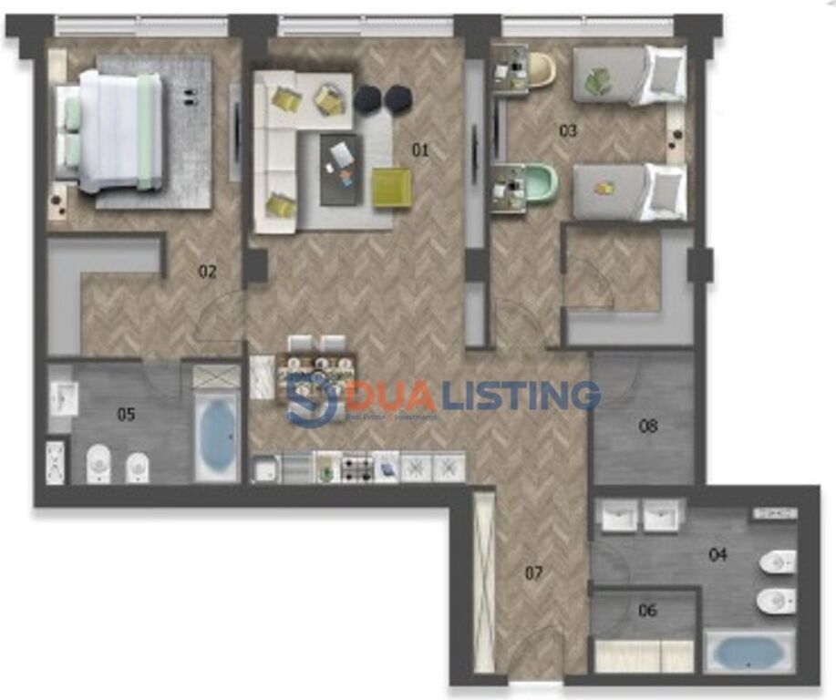 APARTAMENT 2+1+2 PER QIRA NE DOWNTOWN ONE - Kati 33