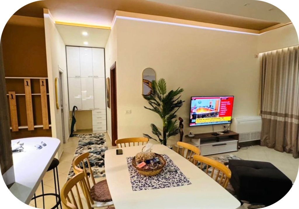 FOR RENT 1+1 + PARKING SPACE 📍 Near Kodrës së Diellit – Bill Klinton Street